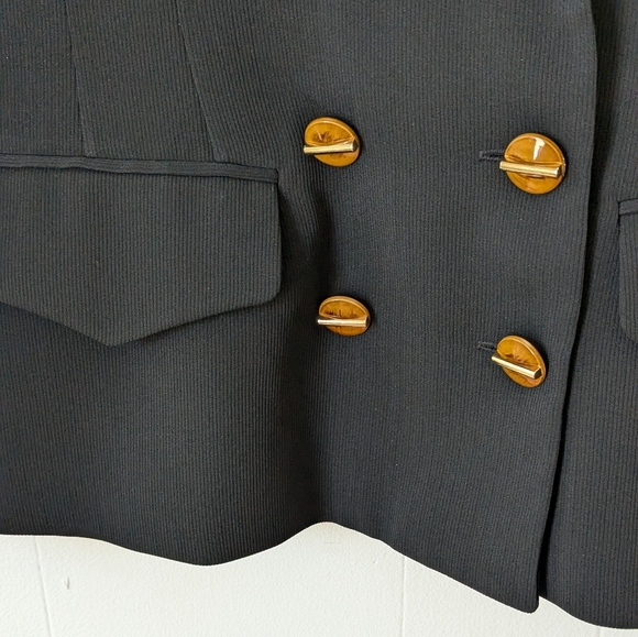 Vintage Cache Double Breasted Black Blazer Sz 8 - Picture 3 of 6